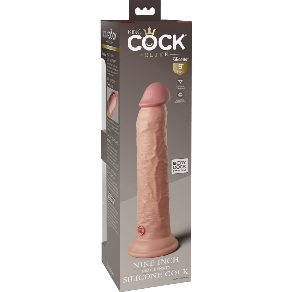 King Cock Elite: Dual Density Silicone Cock Ljus hudfärg 25 cm