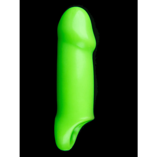 Ouch! Glow in the Dark: Smooth Thick Stretchy Penis Sleeve Grön, Självlysande