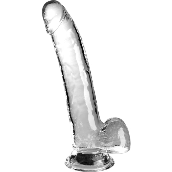 King Cock Clear: Dildo with Balls, 25 cm Transparent