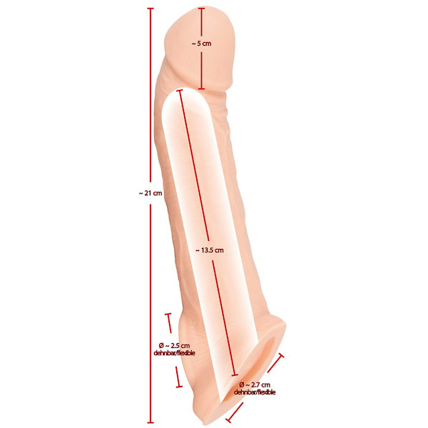 Nature Skin: Penis Sleeve with Extension Ljus hudfärg