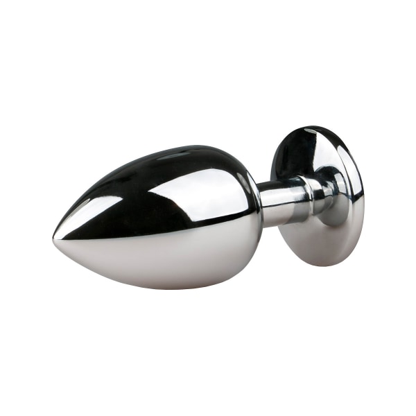 EasyToys: Metal Butt Plug nr. 6 med krystal, stor Rosa, Silver