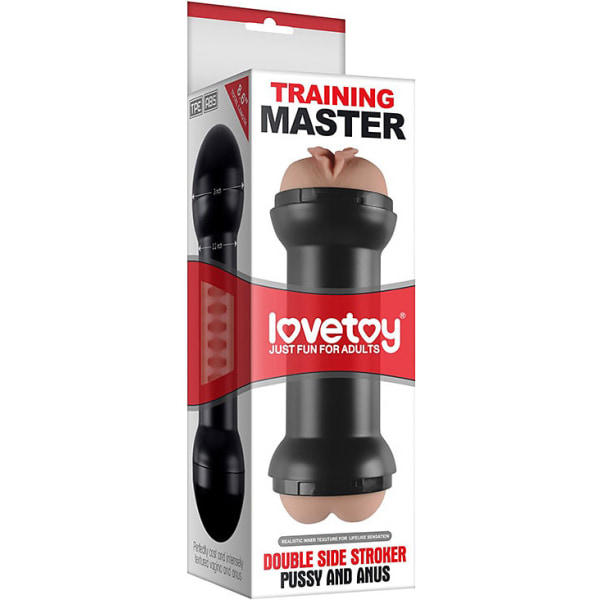 LoveToy: Training Master, Double Side Stroker, Pussy & Anus Ljus hudfärg