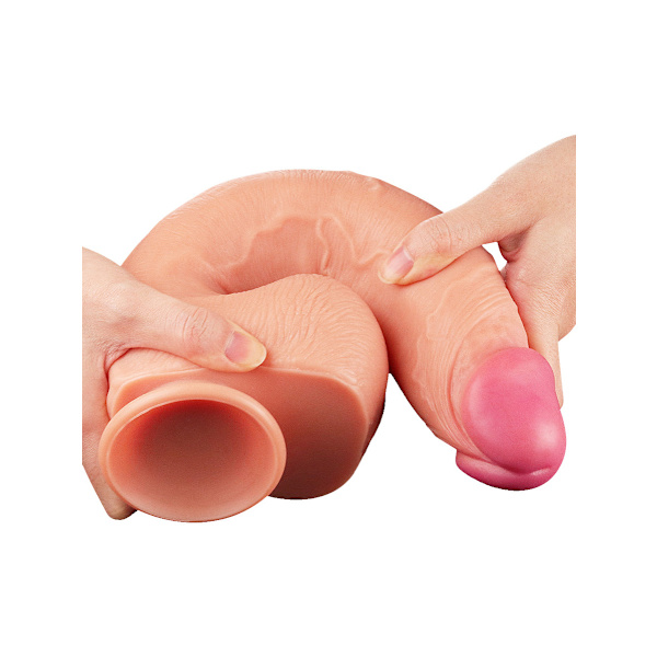 LoveToy: Dual-Layered Silicone Cock Ljus hudfärg 30.5 cm