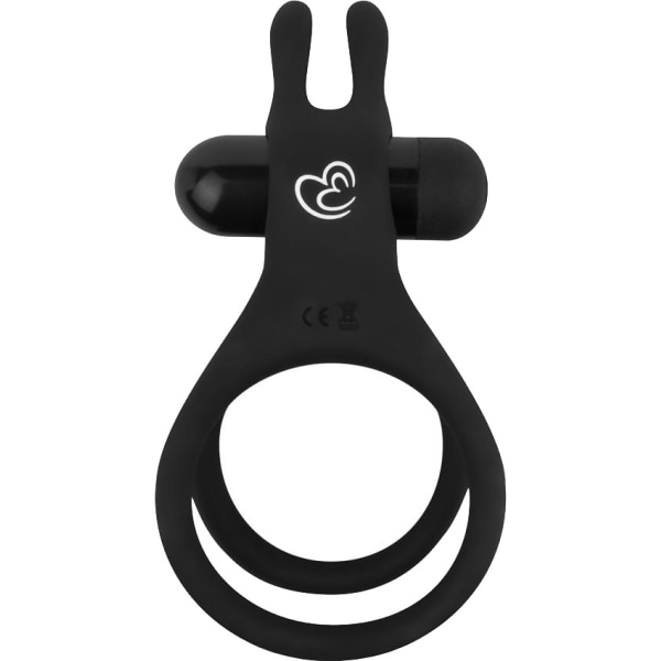 EasyToys: Share Ring, Double Vibrating Cock Ring with Rabbit ... Svart