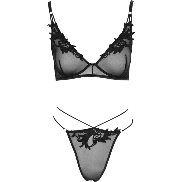 Cottelli Lingerie: Set BH & trosor, svart Svart XL