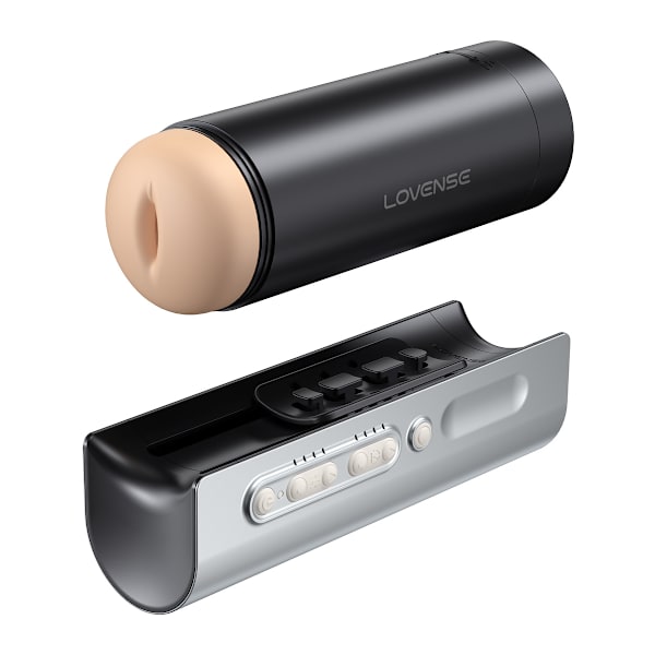 Lovense: Solace Pro, Bluetooth Automatic Thrusting Mastubator Grå, Silver, Svart