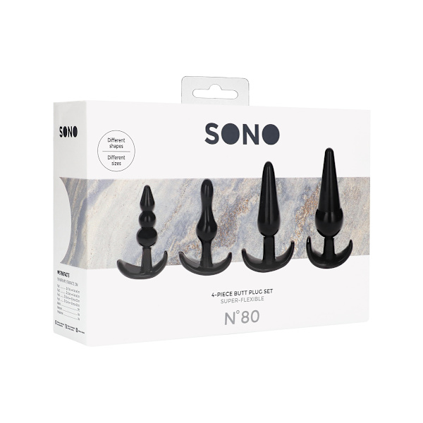 Sono: 4-piece Butt Plug Set Svart