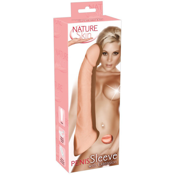 Nature Skin: Penis Sleeve with Extension Ljus hudfärg