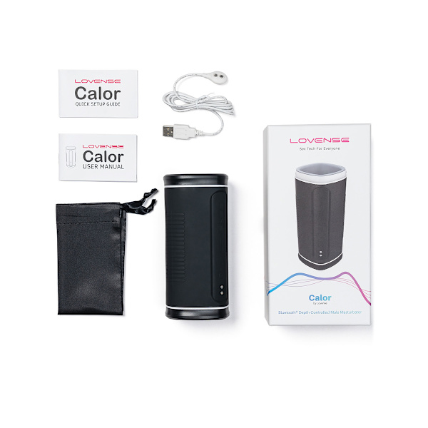 Lovense: Calor, Bluetooth Depth-Controlled Male Masturbator Svart, Vit