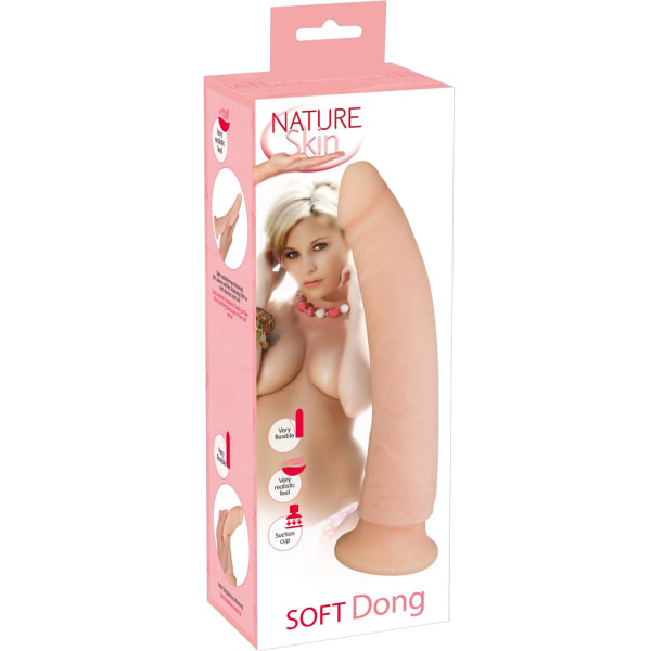 Nature Skin: Soft Dong Dildo, 24 cm Ljus hudfärg