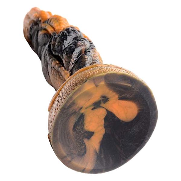 Creature Cocks: Ravager, Rippled Tentacle Silicone Dildo Brun, Orange, Svart
