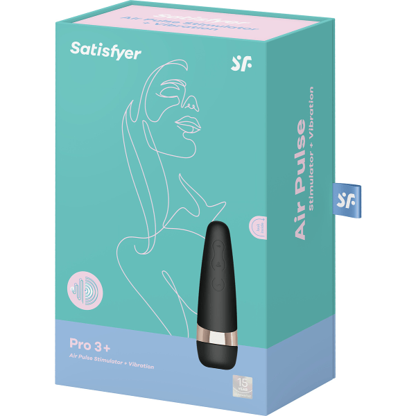 Satisfyer: Satisfyer Pro 3+, Air Pulse Stimulator + Vibration Guld, Svart