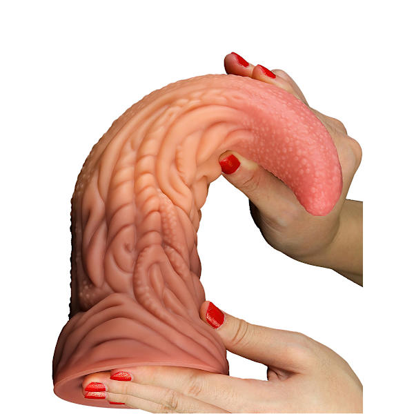 LoveToy: Dual-Layered Silicone Tongue, 25 cm Ljus hudfärg