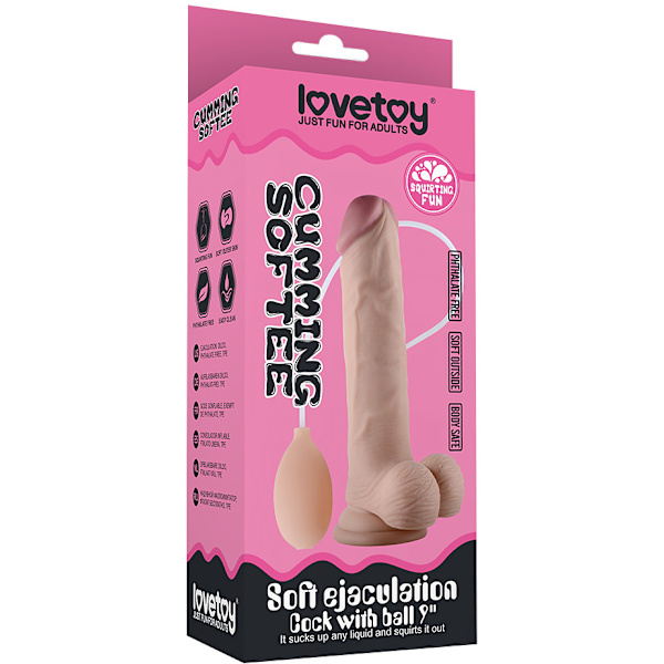 LoveToy: Soft Ejaculation Cock Ljus hudfärg 23 cm