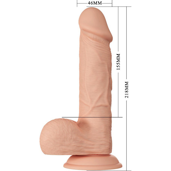 Beautiful Bahamut: Glide & Slide-Skin Dildo, 22 cm Ljus hudfärg