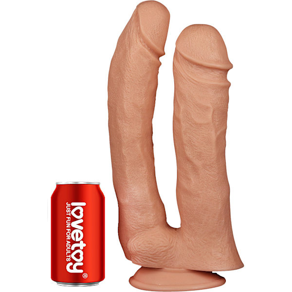 LoveToy: Realistic Mega Double Dildo, 33 cm Ljus hudfärg