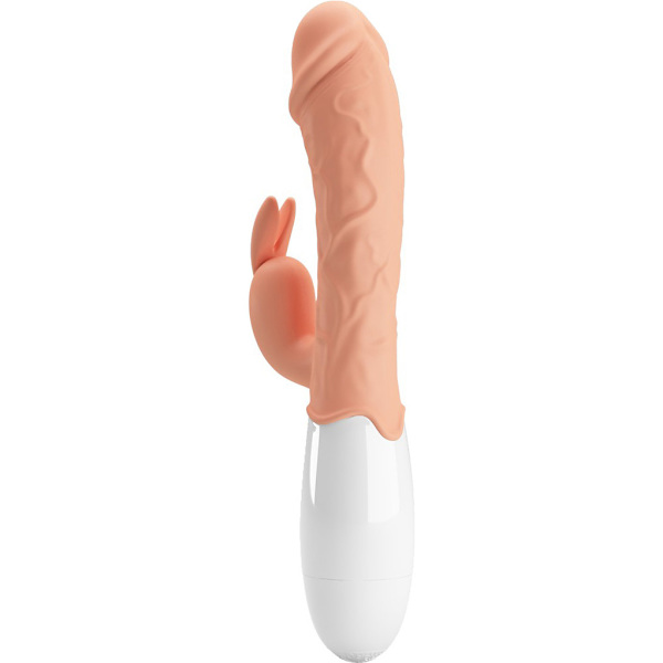 Pretty Love: Realistic Rabbit Vibrator Ljus hudfärg, Vit