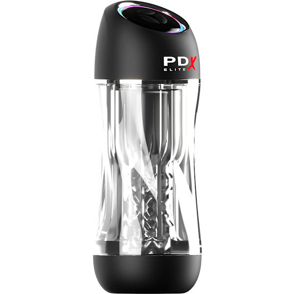 Pipedream PDX Elite: Viewtube Pro, See-Thru Stroker Svart, Transparent