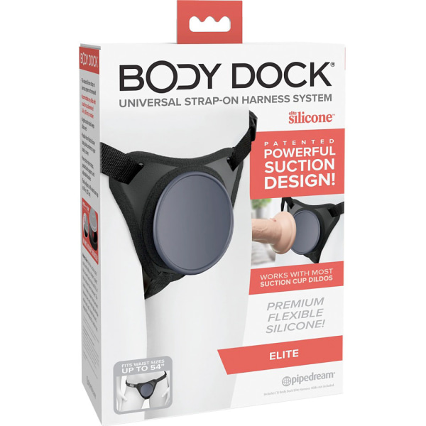 Pipedream: Body Dock Harness System, Elite Grå, Svart