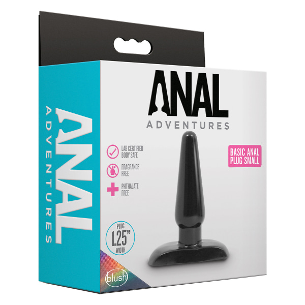 Anal Adventures: Basic Butt Plug Svart Small