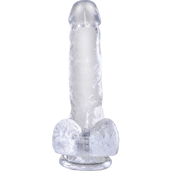 King Cock Clear: Dildo with Balls, 18 cm Transparent