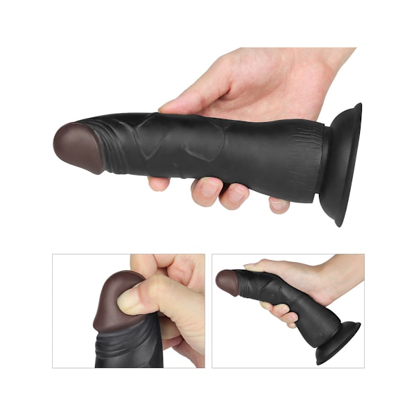 LoveToy: Easy StrapOn Set, 19 cm Mörk hudfärg, Svart