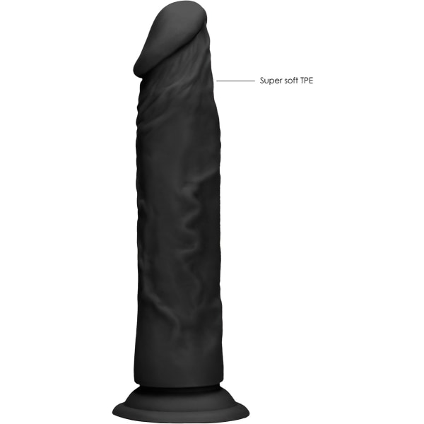 RealRock Skin: Realistic Dildo, 27 cm Svart