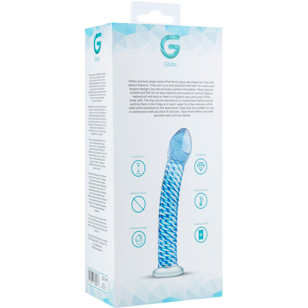 Gildo: Handmade Glass Dildo No. 05 Blå, Transparent