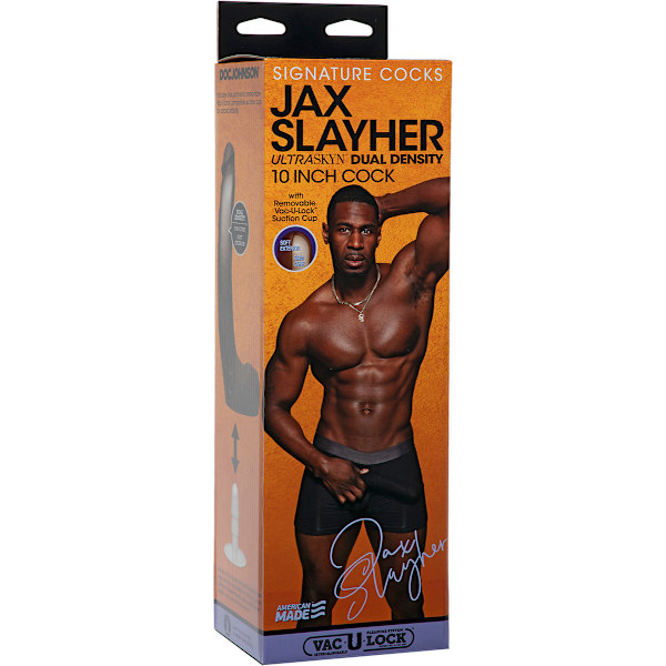 Signature Cocks: Jax Slayher, Realistic Ultraskyn Dildo, 27 cm Mörk hudfärg
