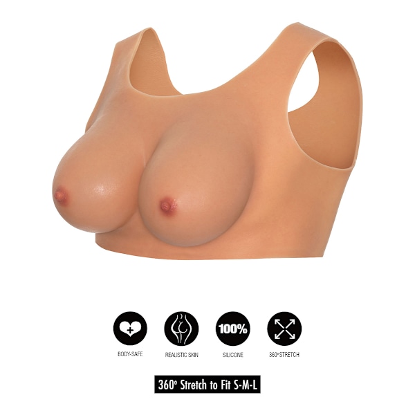 Hidden Desire: Alter Ego, Wearable E-Cup Breasts Top Ljus hudfärg one size