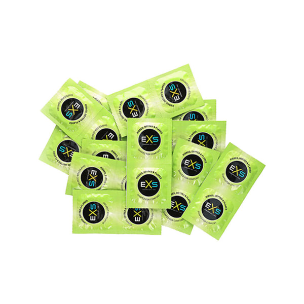 EXS Ribbed & Dotted: Condoms, 100-pack Transparent