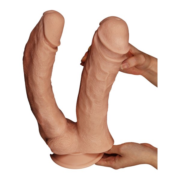 LoveToy: Realistic Mega Double Dildo, 33 cm Ljus hudfärg