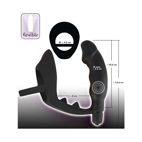 Black Velvets: Ring & Vibro Plug Svart