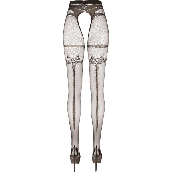 Cottelli Legwear: Suspender-sukkahousut Svart L/XL