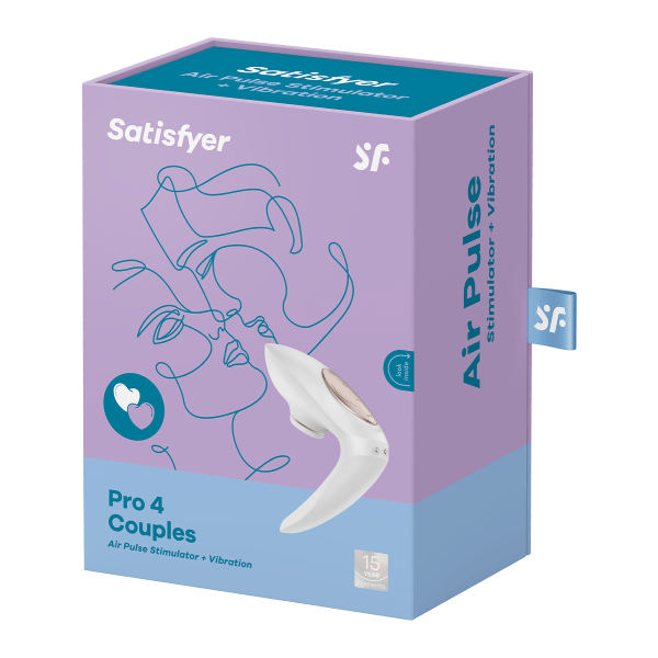 Satisfyer: Satisfyer Pro 4 Couples, Ilmavirtastimulaattori + Vi... Vit