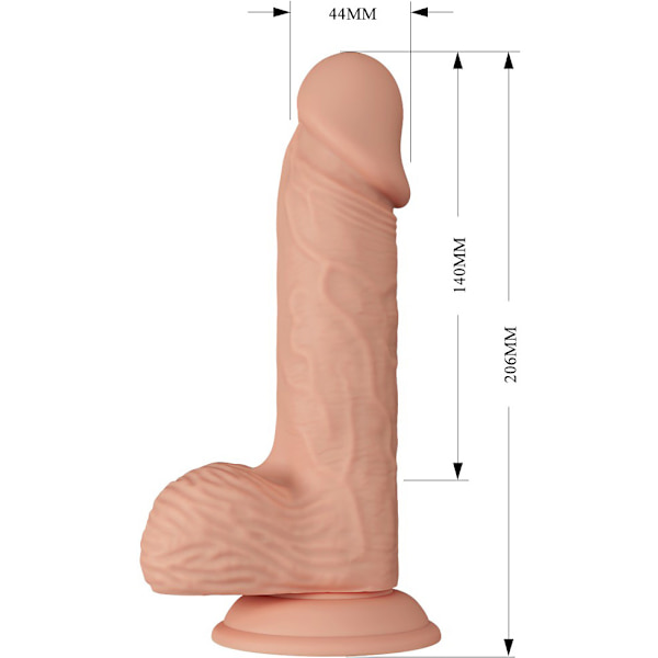 Beautiful Catoblepas: Glide & Slide-Skin Dildo, 21 cm Ljus hudfärg
