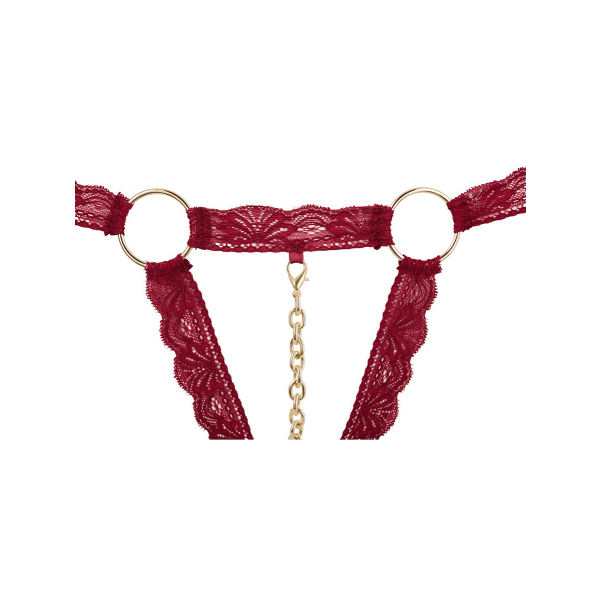 Cottelli Lingerie: Bra-set with elastic lace-straps, red, M/L Röd M/L