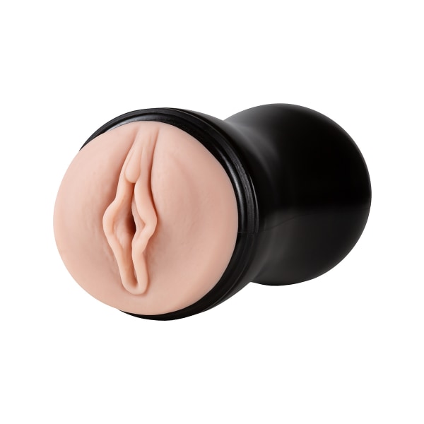 Blush: M for Men, Soft + Wet Pussy with Ridges, Self Lubricating Ljus hudfärg, Svart