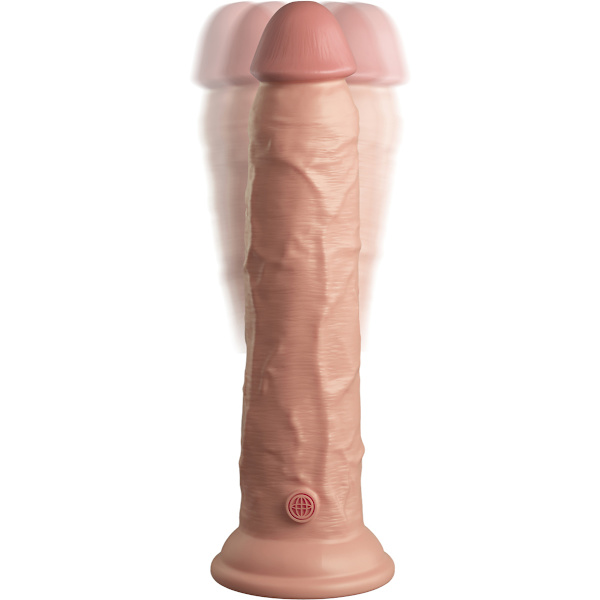 King Cock Elite: Dual Density Silicone Vibrating Cock Ljus hudfärg 25 cm