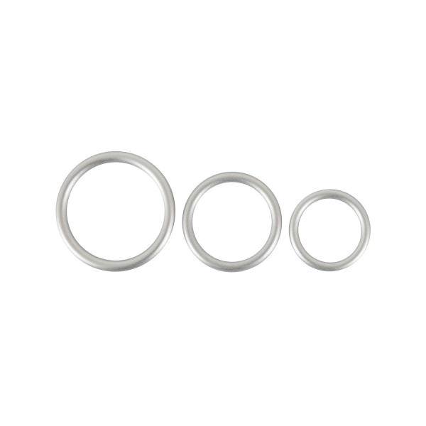 You2Toys: Metallic Silicone Cock Ring Set Silver