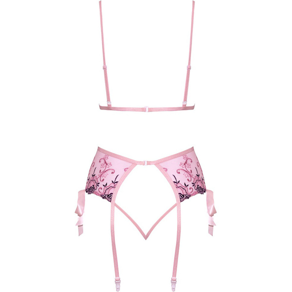 Kissable: 3-delat Set Underkläder med Rosor, rosa Rosa S/M