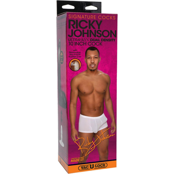 Signature Cocks: Ricky Johnson Cock with Suction Cup, 26 cm Mörk hudfärg