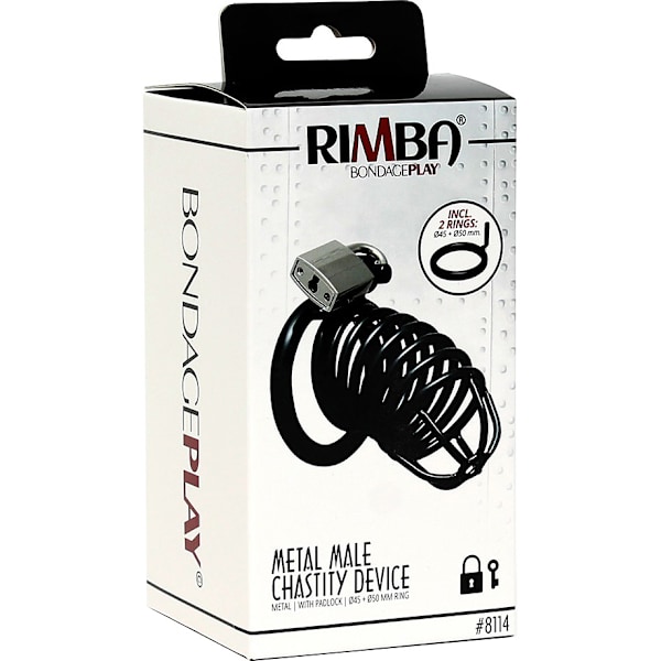 Rimba: Male Chastity Device with Padlock Svart