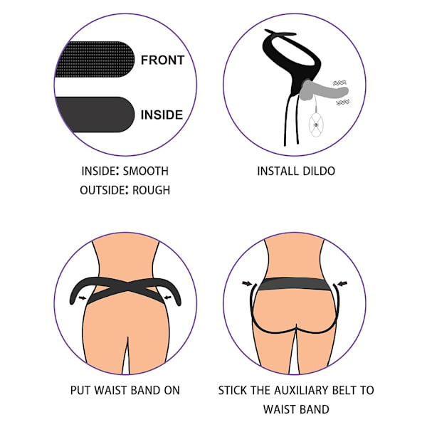 LoveToy: Vibrating Easy StrapOn Set, 19 cm Mörk hudfärg, Svart