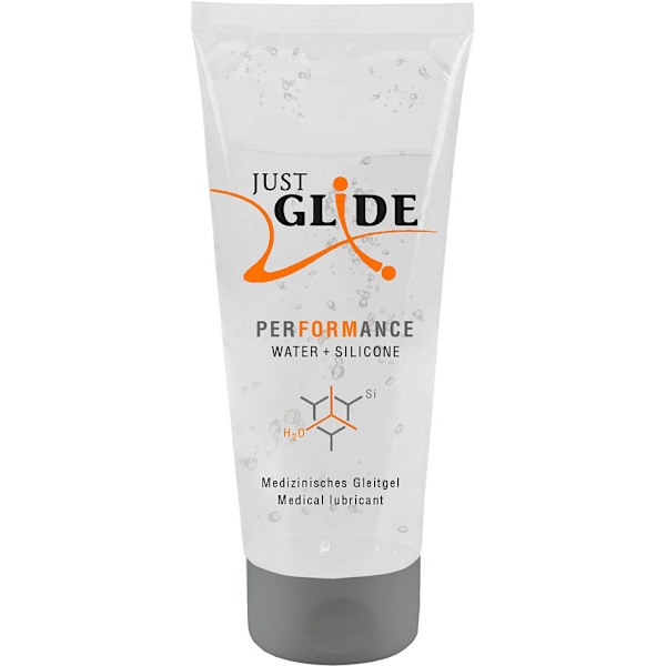 Just Glide: Performance, Vatten- och Silikonbaserat Glidmedel, 2 Transparent