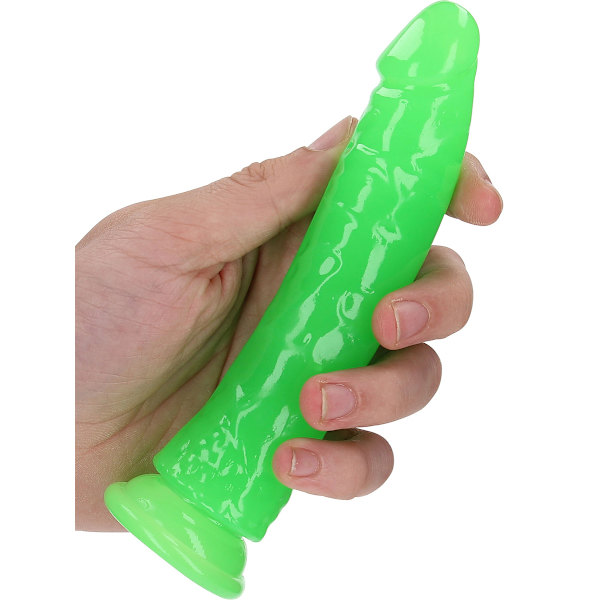 RealRock: Glow in the Dark Realistic Dildo, 15.5 cm Grön, Självlysande