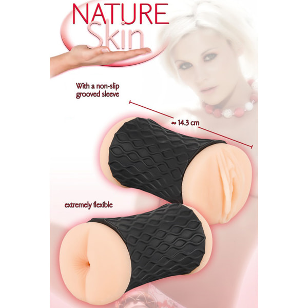 Nature Skin: Pussy & Ass Masturbator Ljus hudfärg, Svart