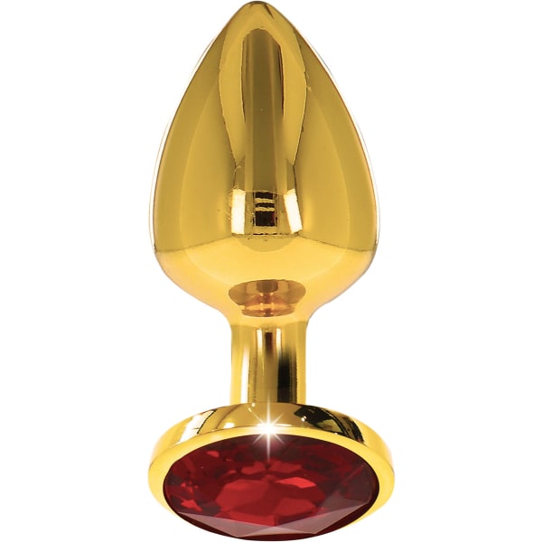Taboom Luxury: Butt Plug Diamond Jewel Guld, Röd Small