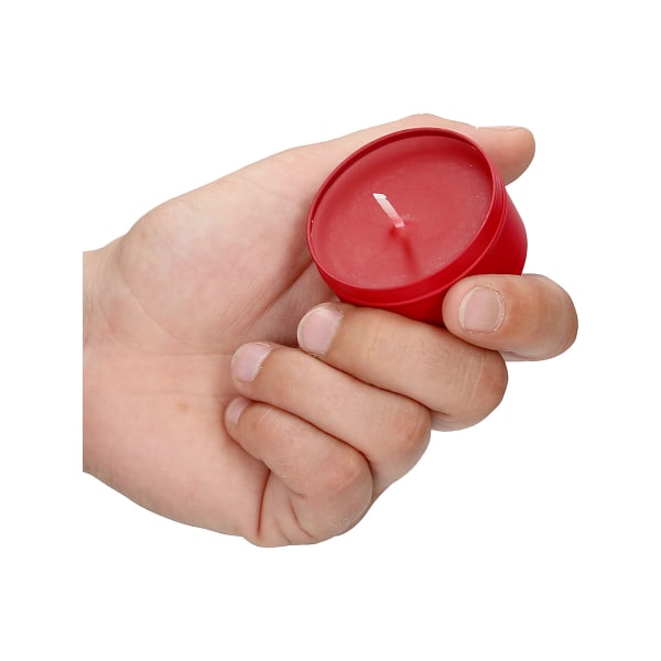 Ouch!: Massage stearinlys, duft af blodorange Röd