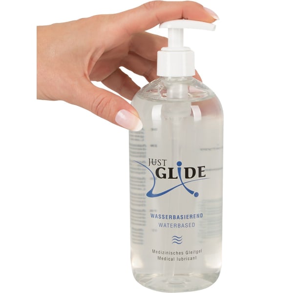 Just Glide: Vandbaseret Glidecreme, 500 ml Transparent